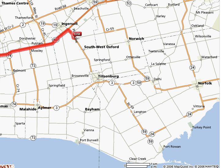 salford and south west oxford ontario canada salford marked with an end sign